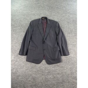 Brooks Brothers Suit Jacket 46 R Navy Wool Striped Designer Premium Sport Coat